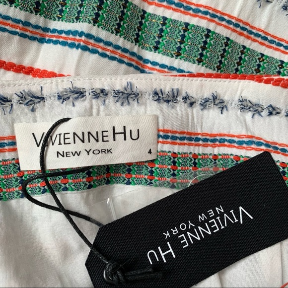 Vivienne Hu Green textured Multi stripe asymmetric ruffle skirt - Picture 8 of 12